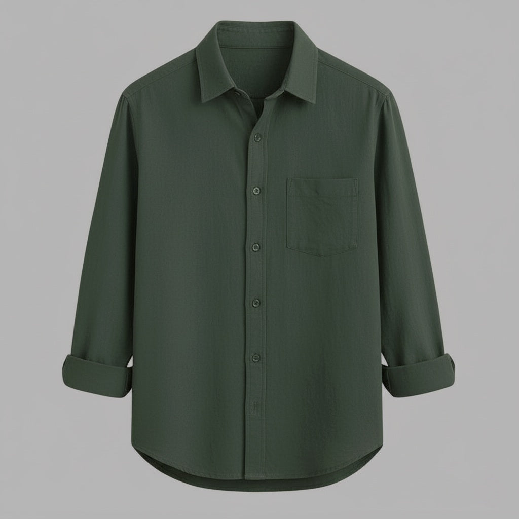 The Versatile Dark Green Button-Down Shirt