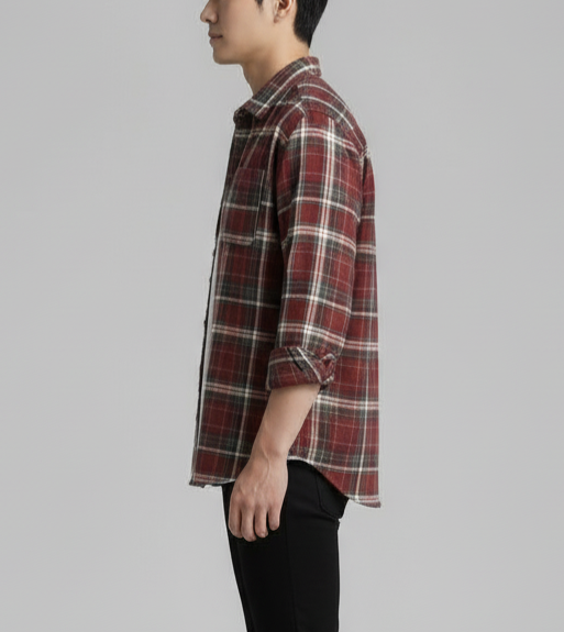 Urban Plaid Flannel Shirt Brick