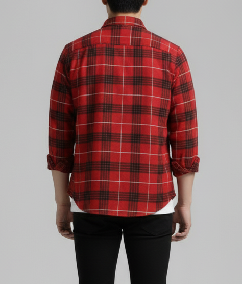 Urban Plaid Flannel Shirt - Red/Black