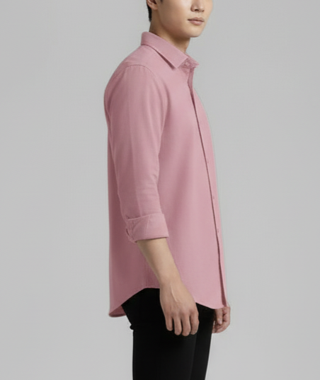 The Dusty Rose Mauve Casual Button-Down Shirt