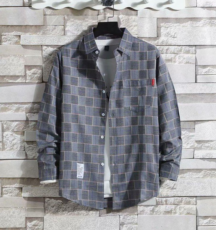 Urban Plaid Flannel Shirt - Slate Gray/Blue