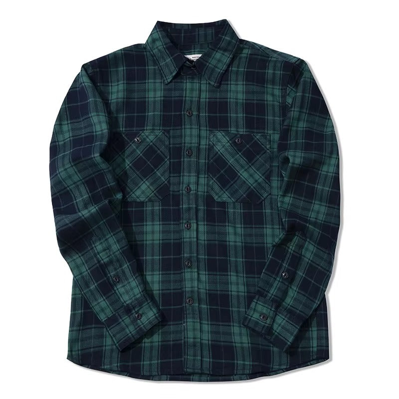 The Rugged Plaid Flannel Shirt - Forest Green & Black